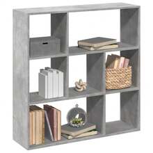 Larryhot Librería divisora madera gris hormigón 102x29x103,5 cm, Fácil de montar, elegante y hermoso, y conveniente para almacenar artículos, es una opción ideal para el almacenamiento y la decoración del hogar. - Gris - Ver 1