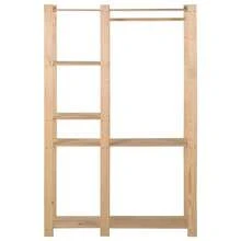 Perchero vidaXL de 110x38x170 cm, de madera maciza de pino. - Marrón - Ver 4