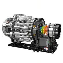 Mould King 10216 Engine Kits That Runs, Build Your Own Visible Truckr Motor, Physical Science Experiment Models For Teens, Best STEM Toy Gifts For Adult - Grey - View 3
