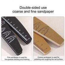 这款指甲锉/抛光工具经久耐用，不会掉沙，是一款专为指甲塑形而设计的双面抛光海绵工具。它可水洗，并带有指甲形状导向线和标记。 - 彩色 - 查看 3