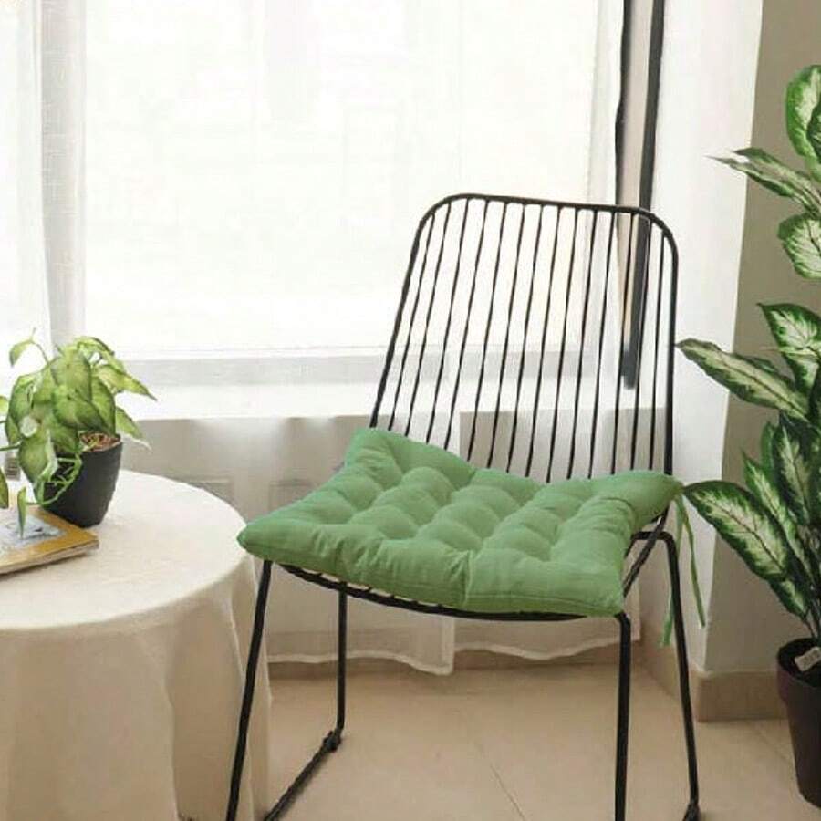 Chair And Seat Cushions, For Garden And Patio Furniture, Available In Various Colors, 40 * 40 * 5 Cm. Breathable And Soft Chair And Sofa Cushions For Home/Office, Decorative Cushions With Fastening Straps, 16-Fold Stitched. - màu xanh lá - Xem 1