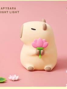 1 buc. Lampă de noapte Capybara din silicon, lampă de noptieră pentru însoțitor de somn cu temporizator de somn și încărcare USB, potrivită pentru decorul camerei, cadou de sărbători - Multicolor - Vizualizare 9