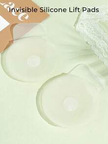 2/10pcs Transparent Lift Bra Petals, Nipple Cover, Invisible Backless Strapless Silicone Breast Petals For Wedding Dress, Party, Lingerie - Clear - View 4