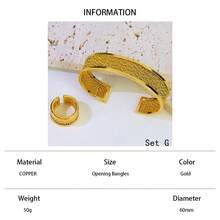24K Gold Plated Luxury Dubai Style Bangle & Ring Set, Islamic Saudi Arabia Design Jewelry For Women, Wedding Party - Bracelet Ring Set - View 23