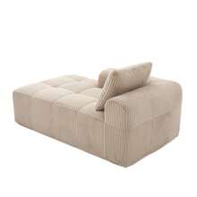 Comfortable Reclining Corduroy Sofa - No Assembly Required, Plush Sofa With Back Cushions, Side Storage Pocket For Remote Control And Mobile Phone, Built-In Cup Holder - Neat And Aesthetic. - 卡其色 - 查看 4
