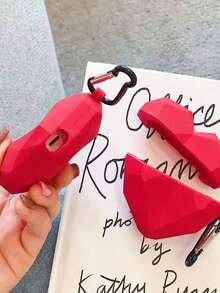 1pc Valentine's Day Red 3D Heart Silicone Bluetooth Earphone Case With Hook, Compatible With AirPods 1/2/3/4/Pro/Pro2, Valentine's Day Gift - Multicolor - View 5