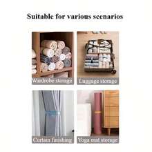 带绑带的宽松衣物折叠板，衣柜收纳架，方便旅行和宿舍使用 - 彩色 - 查看 8