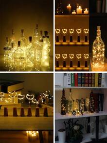 20 đèn LED trang trí chai rượu, đèn LED nút chai rượu, dây đèn hình nút bần cho chai rượu, trang trí tiệc tùng, quán bar, đám cưới, lễ hội Halloween, ngày Valentine. - Nhiều màu - Xem 7