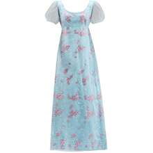 Penelope Featherington Cosplay Costume Women Regency Dress High Waistline Tea Party Gown - Màu xanh lam - Xem 9