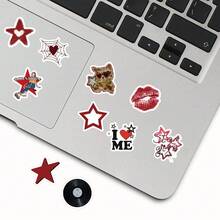 500 pièces d'autocollants de fille de musique urbaine Y2K, convenant pour décorer les guitares, les kits de batterie, les skateboards, les ordinateurs portables, les bouteilles d'eau, les valises, les téléphones portables, etc. - Autocollants décoratifs de bande dessinée imperméables et DIY. - Multicolore - Voir 7