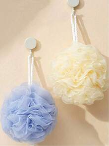 1/4pcs Loofah Sponge, 4pcs Lace Exfoliating Loofah Sponge For Home Spa Bath, Fluffy Net Brush, Pumice Bath Powder Puff For Face And Body, Rich Foaming Net Loofah, Bath Flower Ball, Bath Sponge Tennis, Bathroom Accessories, Home Supplies, Student Supplies, Back To School, Dorm Essentials - Random Color - View 7