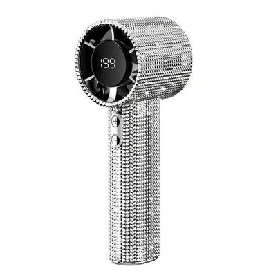 Portable Handheld Mini Fan: Luxury Diamond Design, USB-C Rechargeable, Adjustable Turbo Speed, Quiet Operation, Summer Gift Box