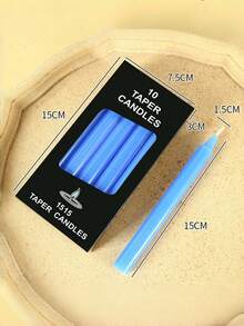 12支彩色直蜡烛，燃烧时间2小时，无异味，适用于家居装饰、餐桌、生日派对、婚礼、求婚、摄影、礼品、应急照明，配有拇指大小的强力粘蜡珠，用于稳定蜡烛。 - 彩色 - 查看 9