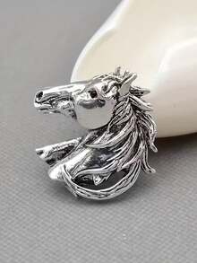 1pc Vintage Elegant Cute Horse Head Brooch, Suitable For Vacation, Gift, And Daily Wear - Brooch - View 3