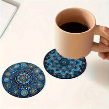 4 buc/6 buc/300 buc. Suporturi pentru pahare cu model retro de flori Mandala, cu noroi de diatomee, pentru cafea, potrivite pentru casă, restaurant și alte ocazii, cadouri de zi cu zi, decorațiuni de masă, decorațiuni tematice pentru petreceri