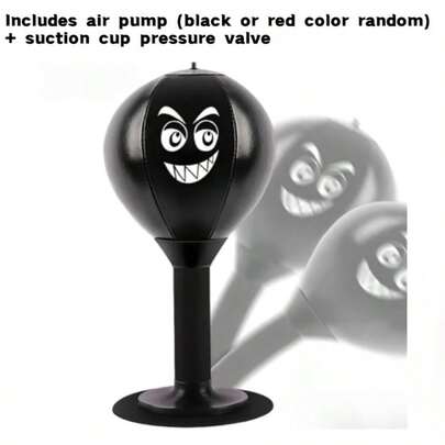 Desktop Punching Bag With Suction Cup Base, Stress Relief, Suitable For Beginners, Party, Speed Ball Sports, Office Stress Relief, Random Color Air Pump