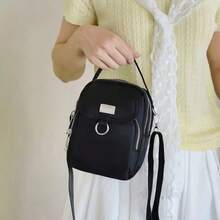 Women Crossbody Bag Nylon Messenger Bags Simple Purse For Work, Multi-Pocket Storage Shoulder Handbag.The Dimensions Of This Crossbody Bag Are 7.87in*1.96in*5.51in.It Is A Small, Versatile Backpack. - 卡其色 - 查看 5