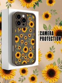 Funda de teléfono minimalista y gruesa a prueba de caídas, diseño con girasoles amarillos en estilo natural, look vibrante y fresco, protección para cámara, ideal para mujeres, regalo perfecto para fiestas de verano, compatible con Apple 17/16/15/14/13/12/11/Pro/ProMax,compatible con Galaxy A34/A35/A54/A55,Galaxy S20/S21/S22/S23/S24/S25 Ultra/Plus,compatible con Moto/Galaxy/Redmi/Honor/OPPO Soft - Marrón - Ver 3