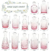 12Pcs Glass Bud Vase Set, Small Flower Vase For Centerpieces, Pink Bud Vases In Bulk, Mini Vintage Vase For Rustic Wedding Decorations,12Pcs,Pink - 粉色 - 查看 4