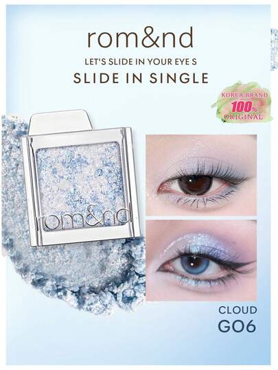 Rom&nd Romand Slide In Single G06 CLOUD, Silky Smooth And Easy To Apply Powder, Creates A Lightweight And Natural Makeup Look, Non-Powdery And Long-Lasting, With A Fashionable And Portable Slide-Open Compact Packaging, Ideal For Travel. Korean Cosmetics | K-Beauty | 1.8g / 0.06 Oz