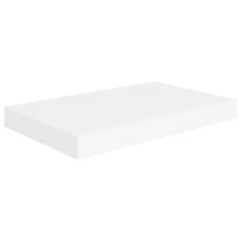 Larryhot Estante flotante de pared MDF blanco 40x23x3,8 cm, Fácil de montar, elegante y hermoso, y conveniente para almacenar artículos, es una opción ideal para el almacenamiento y la decoración del hogar. - Blanco - Ver 2