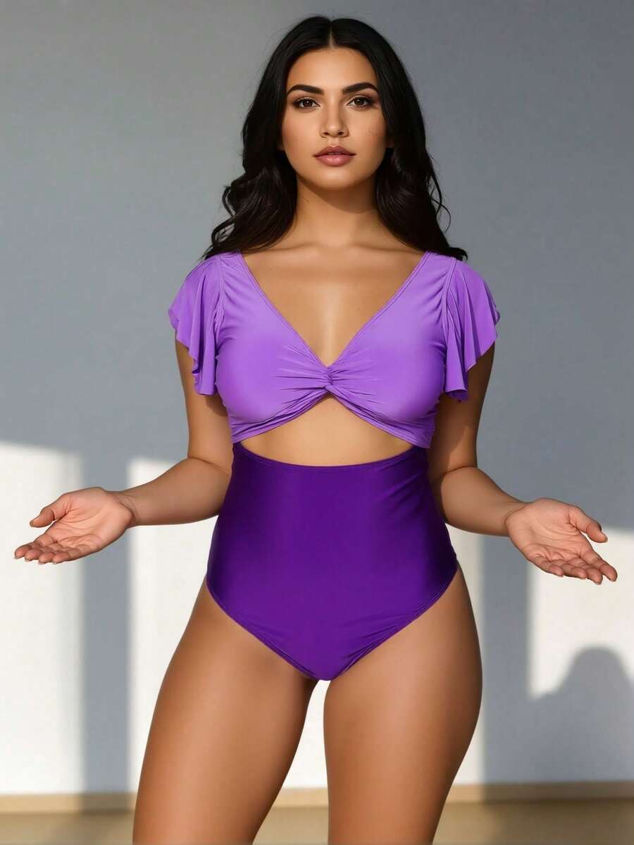 Women's Comfortable One Piece Swimsuit – Elegant Design For Beach & Pool Days - TD-W002-02 - 查看 1