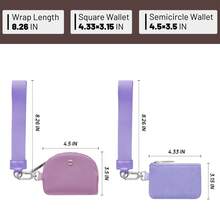 Women's Wrist Lanyard Keychain With Detachable Mini Wallet & Card Holder Pouches, Ideal Christmas Stocking Stuffer Gift For Travel, Everyday Carry, Keys, Cards And Small Essentials - 紫紫 - 查看 3
