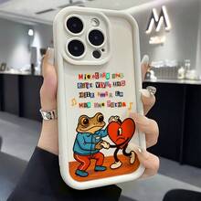 Heartbeat Frog B-Bad B-BunnyS Creative Design Phone Case for  17/16e/16/15/14/13/12/11 Mini/Pro/Max/Air/X/XR/XSMAX/8/7 Plus Shockproof Soft Adhesive Case - Blanco - Ver 2