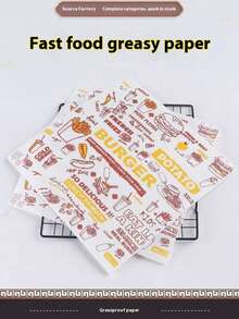 30cm X 30cm Disposable Household Hamburger Takeout Paper, Grease-Proof Coated Paper For Sandwiches, Pizza Liners