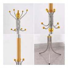 XGTPractiksa Percero De Pie con 16 Gancos Estante Organizador para Ropa Mlico Color Plateado - Plateado - Ver 4