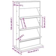 vidaXL Estante para revistas con estante Chêne Sonoma 70 x 41 x 126 cm - Marrón - Ver 3