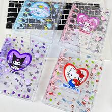 A7透明活页夹，6孔软皮笔记本活页夹，透明活页装订封面，可拆卸圆形活页夹 - 彩色 - 查看 1