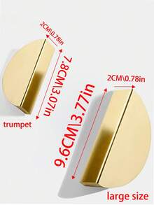 一对现代半圆形金色把手，适用于抽屉、橱柜、衣柜、厨房橱柜、鞋柜、梳妆台、儿童房等，铜质材料，含螺丝。 - 金色 - 查看 8