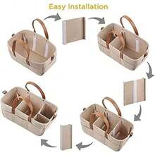 Organizador de Pañales para Bebé - Cesta de Fieltro para Almacenamiento de Pañales - Pañalera para Guardería o Coche (Blanco Apagado),37369294 - Púrpura malva - Ver 5