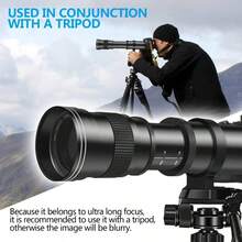 420-800mm F/8.3 Super Telephoto Lens, Manual Focus, With T Mount, Compatible With Canon RF And Nikon F Mount Cameras - Black - View 3