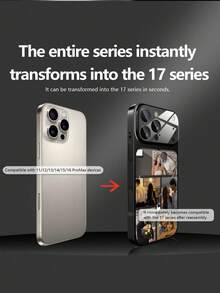 1pc Customized 5-Photo Family/Couple Portrait Tempered Glass Luxury Fashion Large Window Matte Anti-Fall Phone Case, Compatible With IPhone 17/17Pro/17ProMax/17Air/16/16Pro/16ProMax/16Plus/15/15Plus/15Pro/15ProMax/14/14Plus/14Pro/14ProMax/13/13Pro/13ProMax/12/11 - Black - View 7