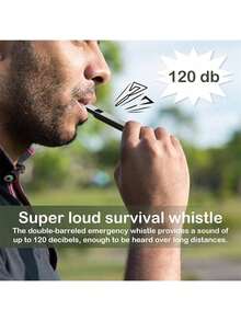 1pc/3pcs/5pcs Multi-Frequency Outdoor Survival Whistle, Outdoor Sports Rescue Whistle, Life-Saving Whistle, Emergency Whistle, Student Exercise Whistle, Referee Whistle, Travel Hiking Survival Whistle, High-Pitch Triple Tone, Camping Hiking, Earthquake Rescue Whistle - Dark Green - View 3