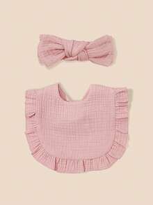 6pcs Soft Breathable Elastic Baby Headbands And Bibs, Super Soft, Comfortable, Adorable Accessories With Cute Bow Decor, Perfect Gift For Newborns And Infants