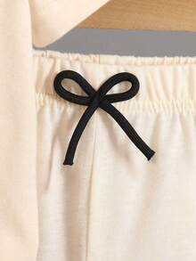 Toddler Boy Summer Casual Letter Print T-Shirt And Shorts Set - Apricot - View 5