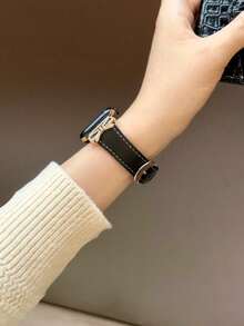 1 Butterfly Leather Strap, Compatible With Dial Sizes Of 38/40/41/42/44/45/46/49mm, Compatible With Apple Watch Straps And Ultra/Se10/9/8/7/6/5/4/3/2/1 Series - Black Rose - View 5