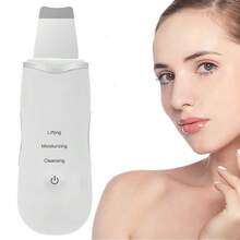 Herramienta de raspado vibratorio para limpieza facial, dispositivo recargable por USB para el cuidado de la piel, herramienta de masaje profesional para mujeres, batería de litio, artículos esenciales para la salud y el hogar, regalo para mamá en el Día de la Madre. - Blanco - Ver 1