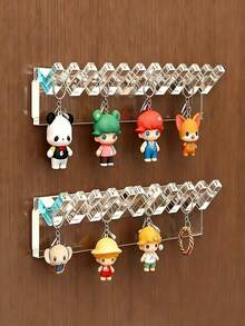 1个装壁挂式透明亚克力首饰收纳挂钩 - 高强度抛光塑料壁挂挂钩，适用于钥匙扣、戒指、耳环 - 节省空间，适用于浴室和卧室，简约装饰，是理想之选 - 透明 - 查看 5