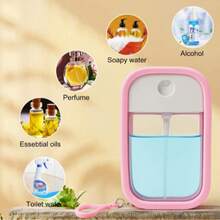 Travel-Friendly Portable Press-Button Silicone Hook Perfume Alcohol Moisturizing Spray Bottle, Toner Spray Dispenser, Empty Bottle, Card Spray Bottle