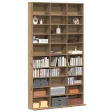 Meuble CD vidaXL en chêne artisanal 101 x 23 x 177,5 cm, matériau à base de bois - Tabac - Voir 1