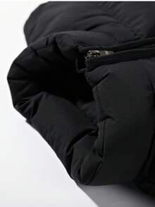 Men's Thermal Vest – Solid Color, High Collar, Front Zipper, And Light Water Repellent - màu đen - Xem 9