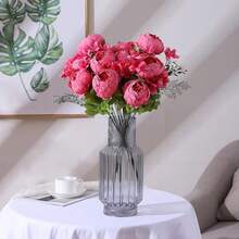 Duovlo Springs Flowers Artificial Silk Peony Bouquets Wedding Home Decoration,Pack Of 1 (Spring Pink),20.87*3.5,SpringPink - 春粉 - 查看 6