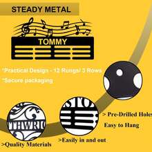 1pc Customized Metal Music Award Medal Hanger, Personalized Name Plaque Holder, Personalized Musician Wall Decor, Music Note Award Plaque Rack, Living Room, Bedroom, Music Note Room Decor, Indoor Outdoor Decoration, Customized Award Items