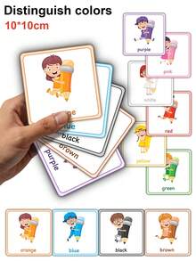 彩色单词卡片 - 英语学习词汇卡片，常用单词卡片，适用于学校、学生、文具、学习用品、英语字母、自然拼读卡片、文具卡、情绪玩具、单词卡片 - 彩色 - 查看 8