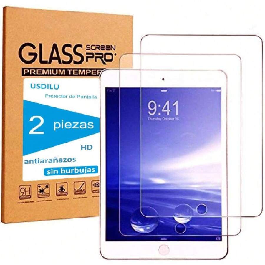 2X Protector de Pantalla para iPad 9.7 Pulgadas 2018/2017 6/5 generación Mica de Cristal Vidrio Templado Screen Protector,37322878 - Mostaza Amarilla - Ver 1