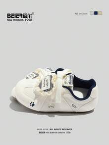 BEIER Casual New Fashion Versatile Leather Casual Shoes, Women Round Toe Flat Lace-Up Sneakers - Blue and White - View 5